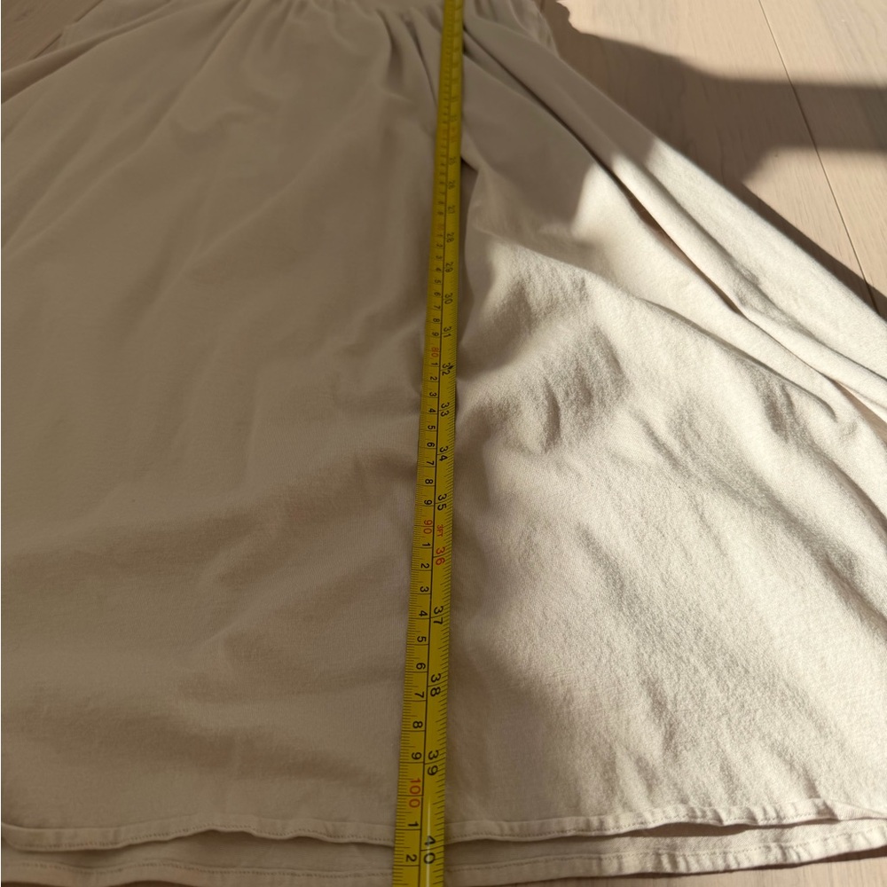 Elegant Cotton-Blend Midi Dress in Light Beige - Picture 6 of 8